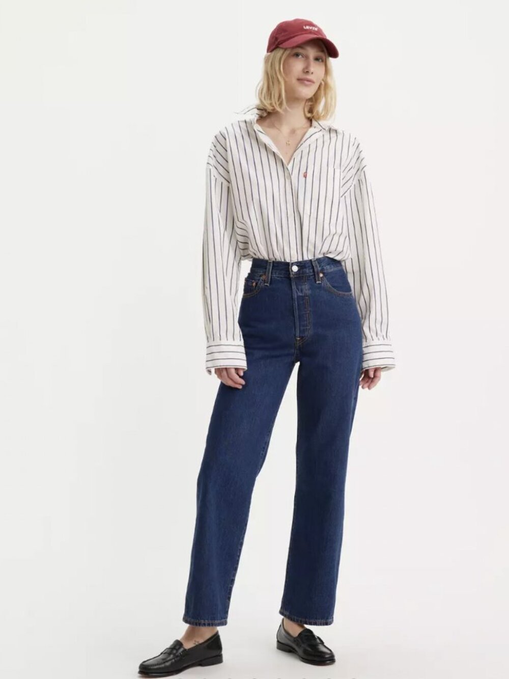 Levi's Ribcage Straight Ankle Jeans - W26 L29, Dark Wash